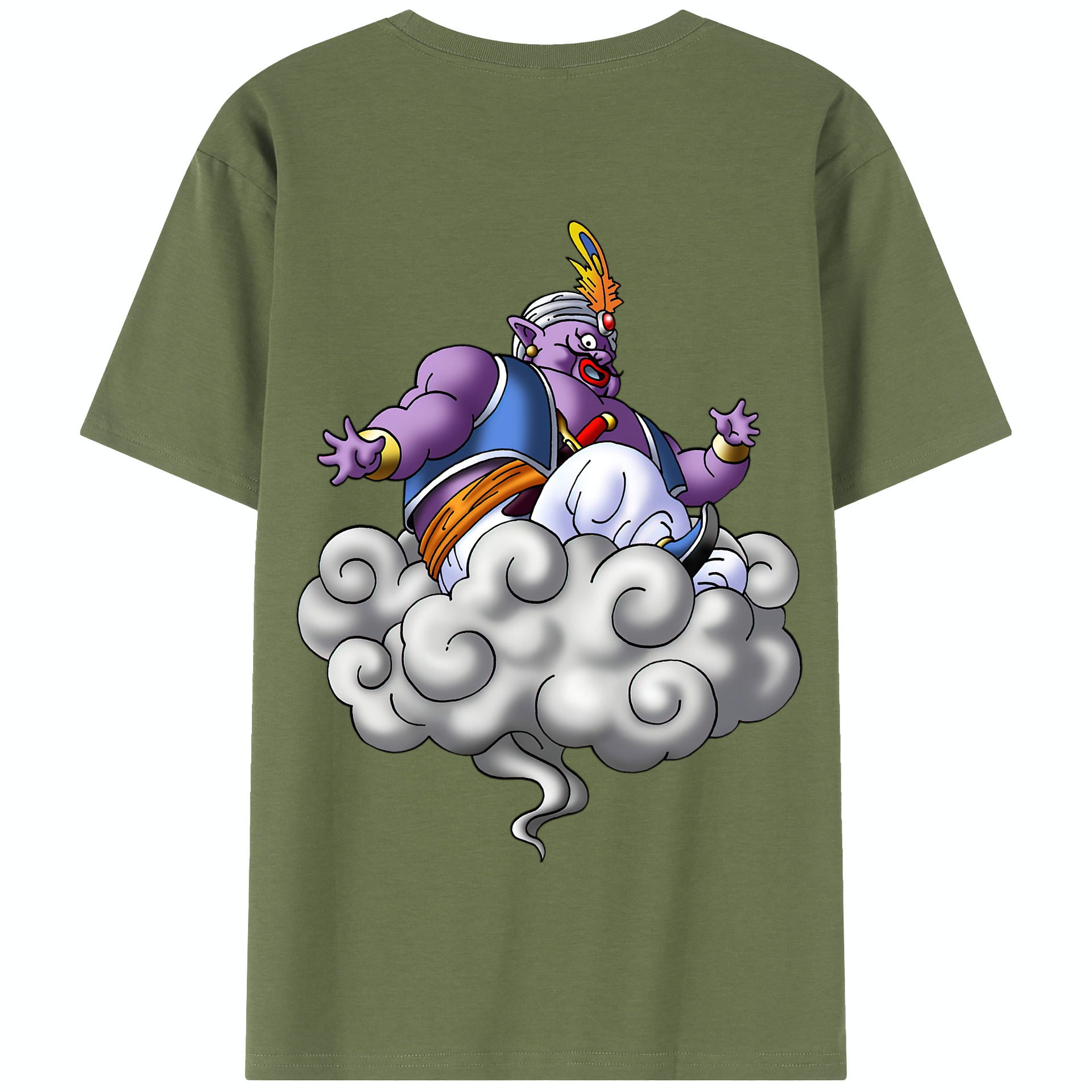 （画像用） ドラゴンクエスト Doragon Kuesuto Dragon Quest 綿100％半袖Tシャツ（背面プリント）